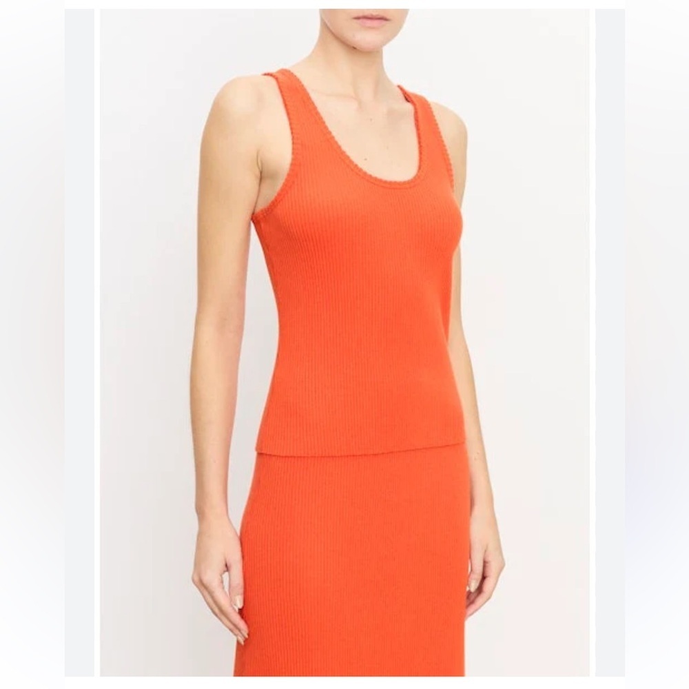 NEW Vince Scoop Neck Rib Tank XL Orange